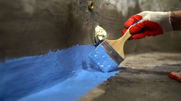 Commercial Waterproofing project at a Jeffersonville, IN business property by SJ Waterproofing Pros